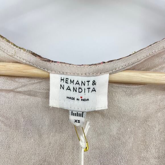 Hemant and Nandita Pink and Gold Maxi Dress - Picture 5 of 16